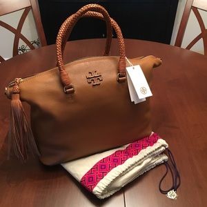 NWT! Tory Burch Taylor Satchel SADDLE